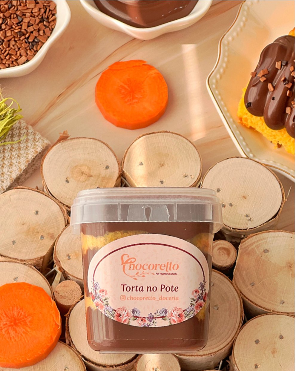 Torta no Pote Cenoura com brigadeiro - Imagem 2
