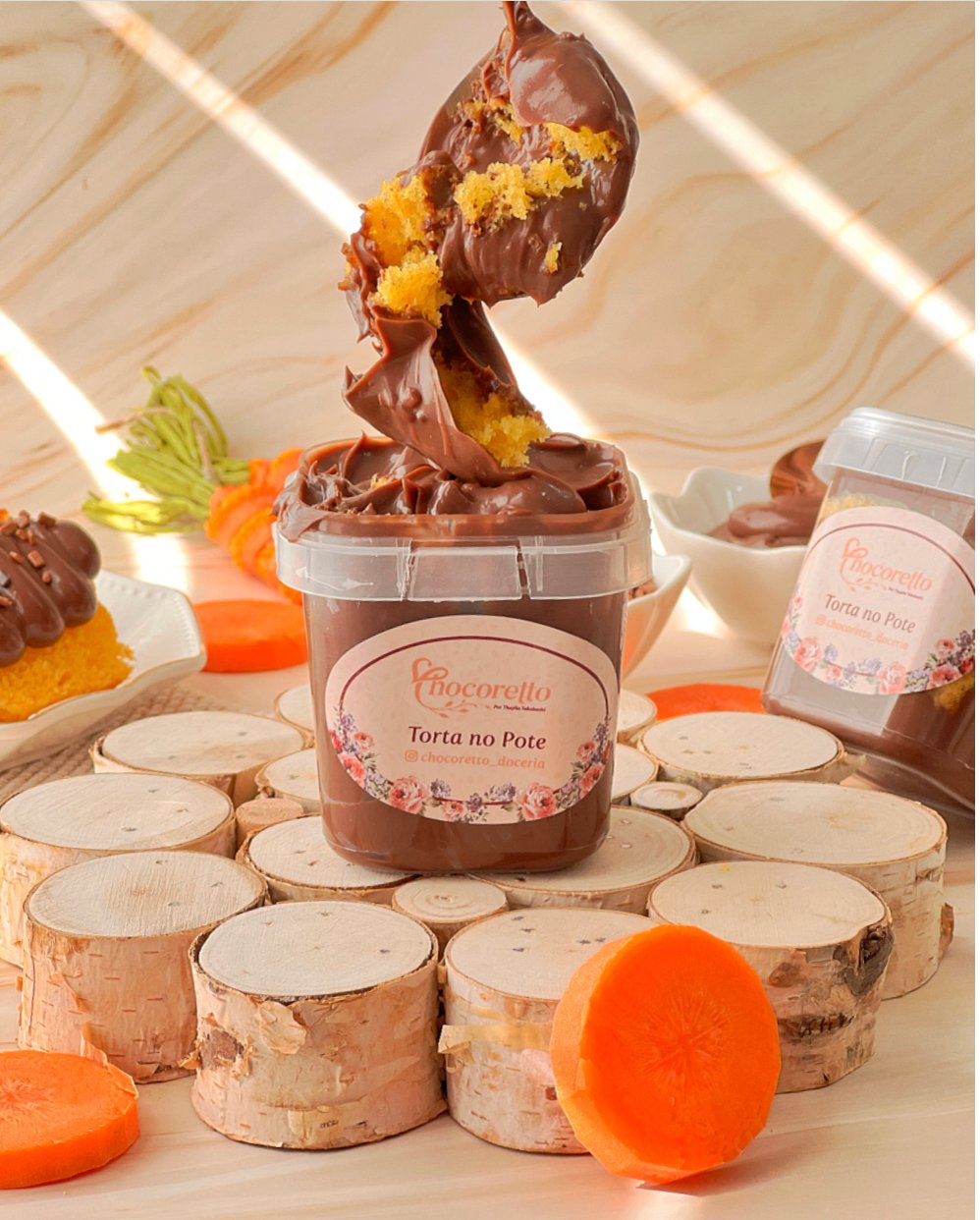 Torta no Pote Cenoura com brigadeiro
