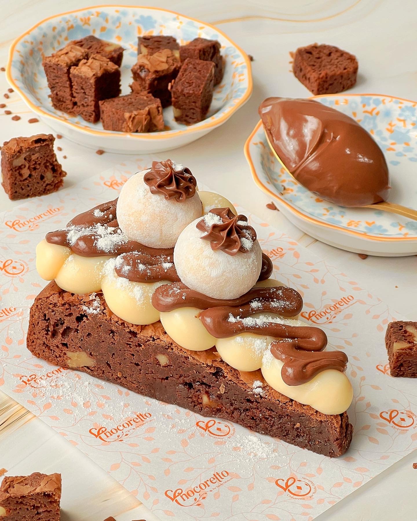 Fatia Pizza Brownie de Ninho com Nutella